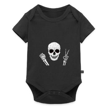 Crâne de paix, crâne - Body à manches courtes Premium Bébé - noir - Devant