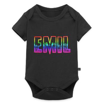 emil rs arc-en-ciel - Body à manches courtes Premium Bébé - noir - Devant