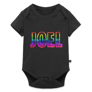 joel rs arc-en-ciel - Body à manches courtes Premium Bébé - noir - Devant