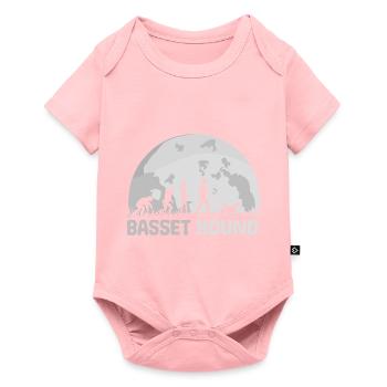 Basset Hound Dog Evolution Moon - Baby Premium short-sleeve bodysuit - rose - Front