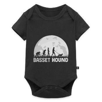 Basset Hound Chien Evolution Lune - Body à manches courtes Premium Bébé - noir - Devant