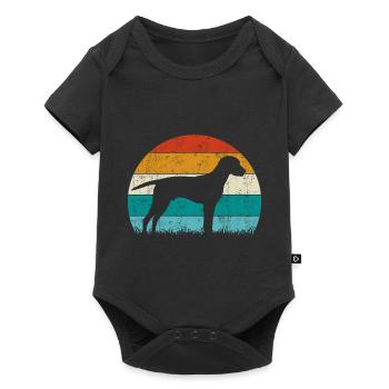 Plott Hound Plotthound Vintage Retro - Baby Premium Kurzarmbody - Schwarz - Vorne