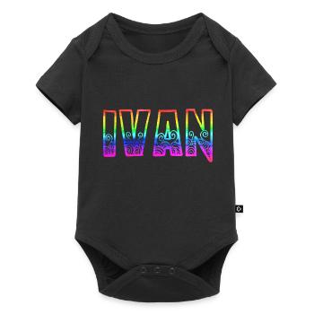 ivan rs regenbogen - Baby Premium Kurzarmbody - Schwarz - Vorne