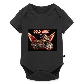 Goldwing Geschenk Geschenkidee - Baby Premium Kurzarmbody - Schwarz - Vorne