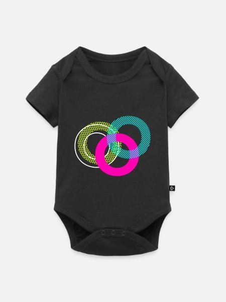 Buchstabe O - Baby Premium Kurzarmbody - Schwarz