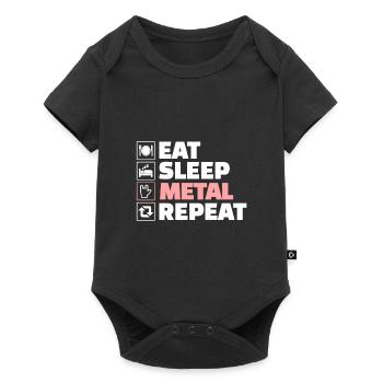 Eat sleep heavy metal repeat - Baby Premium short-sleeve bodysuit - black - Front