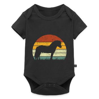 Fjord Horse Vintage Rétro - Body à manches courtes Premium Bébé - noir - Devant