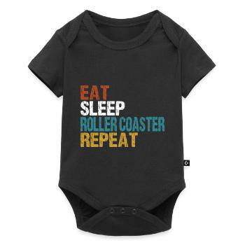 Achterbahn Roller Coaster Eat Sleep Répéter - Body à manches courtes Premium Bébé - noir - Devant