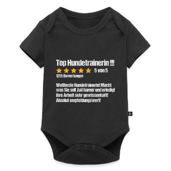 Hundetrainerin Bewertung Ausbildung Hundeschule - Baby Premium Kurzarmbody - Schwarz - Vorne