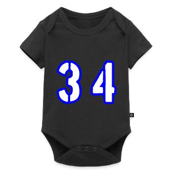 34 Zahl Symbol - Baby Premium Kurzarmbody - Schwarz - Vorne