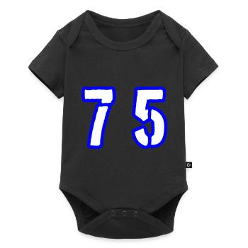 75 Zahl Symbol - Baby Premium Kurzarmbody - Schwarz - Vorne