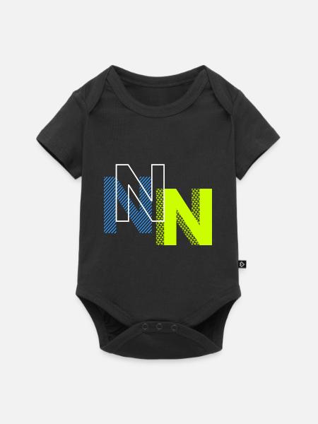 N Buchstabe - Baby Premium Kurzarmbody - Schwarz