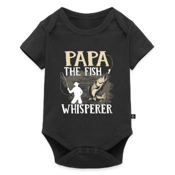 Fishing - Papa the fish whisperer - Baby Premium Kurzarmbody - Schwarz - Vorne