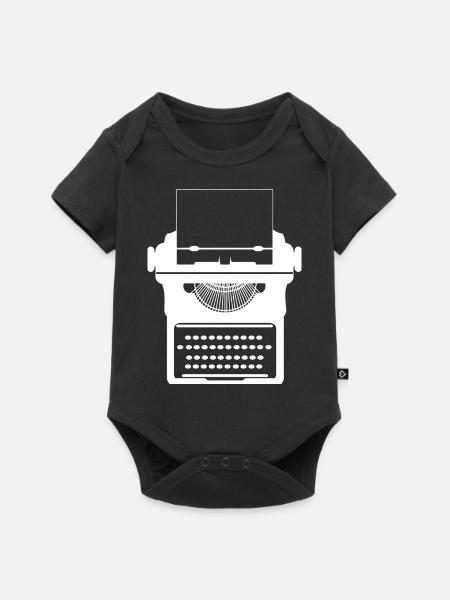 Schreibmaschine - Baby Premium Kurzarmbody - Schwarz