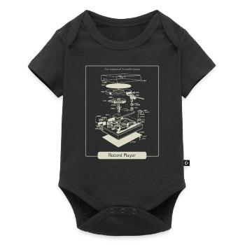 Record player vinyl retro - Baby Premium short-sleeve bodysuit - black - Front