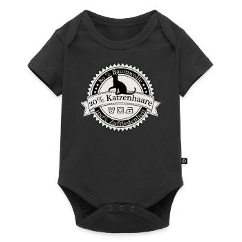 80% Baumwolle 20% Katzenhaare Shirt - Baby Premium Kurzarmbody - Schwarz - Vorne
