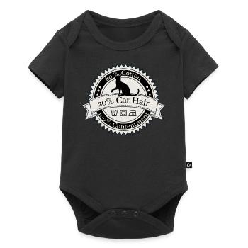 Chemise 80% coton 20% poil de chat - Body à manches courtes Premium Bébé - noir - Devant