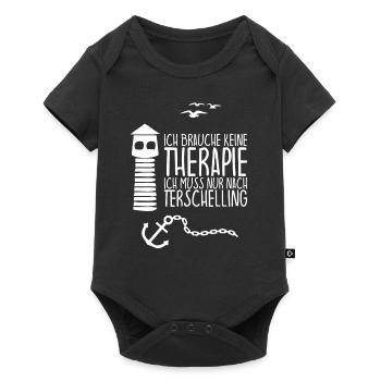 Ich brauche keine Therapie muss nach TERSCHELLING - Baby Premium Kurzarmbody - Schwarz - Vorne