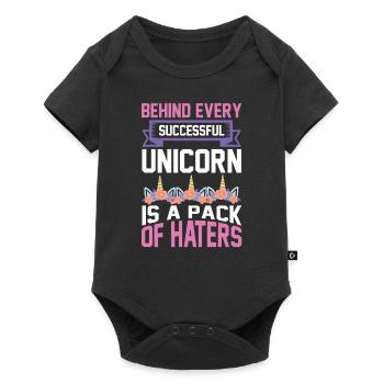 Behind every successful unicorn are haters - Baby Premium short-sleeve bodysuit - black - Front
