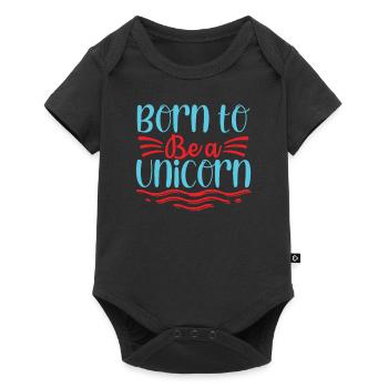 Né pour être une licorne Licorne - Body à manches courtes Premium Bébé - noir - Devant