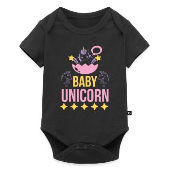 Bébé Einhorn Licorne - Body à manches courtes Premium Bébé - noir - Devant