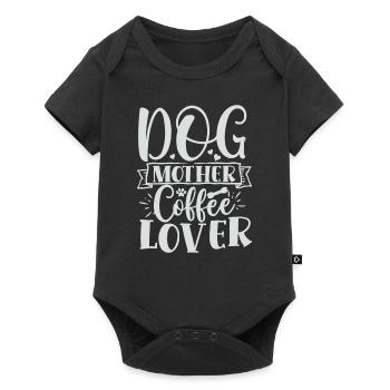 Dog mother coffee lover - Baby Premium short-sleeve bodysuit - black - Front