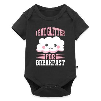 I eat glitter for breakfast Unicorn - Baby Premium short-sleeve bodysuit - black - Front