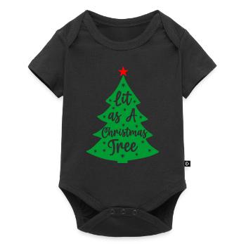 Illuminé comme un sapin de Noël motif norvégien - Body à manches courtes Premium Bébé - noir - Devant