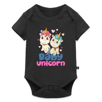 Bébé Einhorn Licorne - Body à manches courtes Premium Bébé - noir - Devant