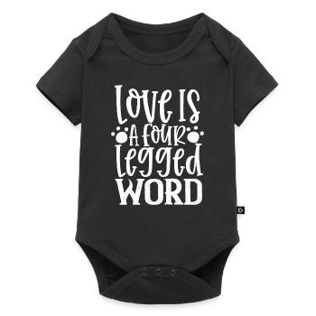 Love is a four-legged word - Baby Premium short-sleeve bodysuit - black - Front