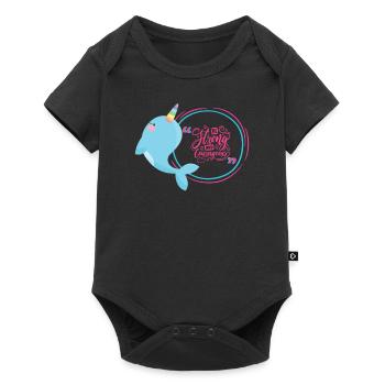 Einhorn Narwhal Unicorn - Baby Premium Kurzarmbody - Schwarz - Vorne