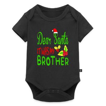 Dear Santa Claus It was my brother Norwegian - Baby Premium short-sleeve bodysuit - black - Front
