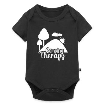 Wandern Natur Outdoor Berge - Baby Premium Kurzarmbody - Schwarz - Vorne
