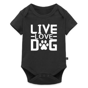Leben Liebe Hunde - Baby Premium Kurzarmbody - Schwarz - Vorne