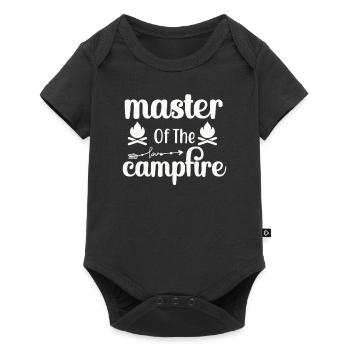 Meister des Lagerfeuers Wandershirt - Baby Premium Kurzarmbody - Schwarz - Vorne