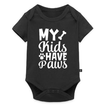 My children have paws - Baby Premium short-sleeve bodysuit - black - Front