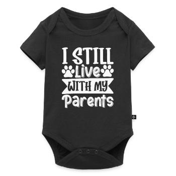 Ich lebe noch bei meinen Eltern - Baby Premium Kurzarmbody - Schwarz - Vorne