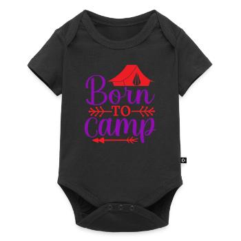 Born for camping Nature Outdoor Mountains - Baby Premium short-sleeve bodysuit - black - Front