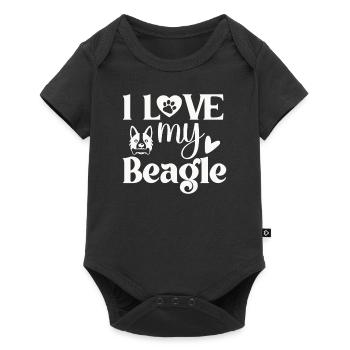I love my Beagle - Baby Premium short-sleeve bodysuit - black - Front