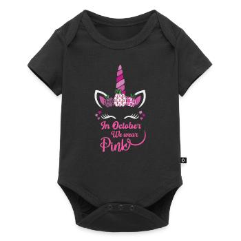 Im Oktober tragen wir Rosa - Baby Premium Kurzarmbody - Schwarz - Vorne