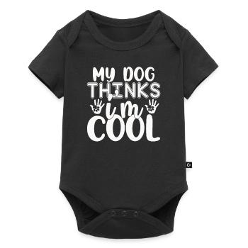 My dog thinks I'm cool - Baby Premium short-sleeve bodysuit - black - Front