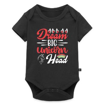 Dreams big little unicorn unicorn - Baby Premium short-sleeve bodysuit - black - Front