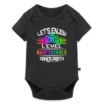 Level HAUPTSCHULE keep calm and game on - Baby Premium Kurzarmbody - Schwarz - Vorne