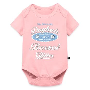 Chien paillettes Borzoi - Body à manches courtes Premium Bébé - rose - Devant