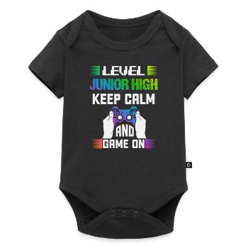 Level JUNIOR HIGH keep calm and game on - Baby Premium short-sleeve bodysuit - black - Front