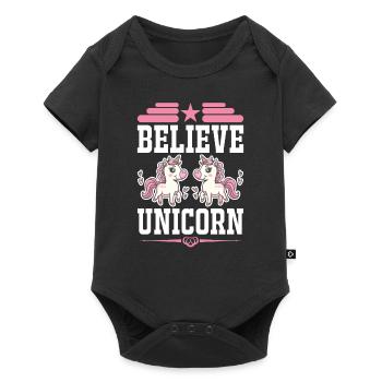 Croyance en la licorne Licorne - Body à manches courtes Premium Bébé - noir - Devant