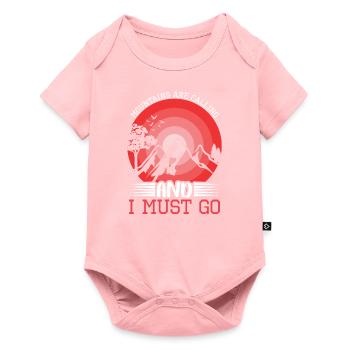 The mountains call hiking shirt - Baby Premium short-sleeve bodysuit - rose - Front