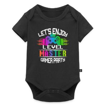 Level MASTER keep calm and game on - Baby Premium Kurzarmbody - Schwarz - Vorne