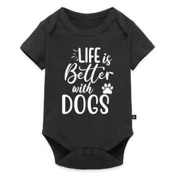 La vie est meilleure avec les chiens - Body à manches courtes Premium Bébé - noir - Devant