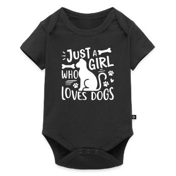 JUSTE UNE FILLE QUI AIME LES CHIENS - Body à manches courtes Premium Bébé - noir - Devant
